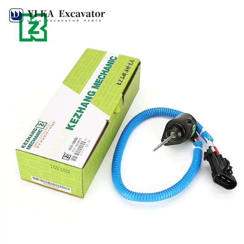 

For Kubota flameout switch solenoid valve 12V long needle 15/30/KX155/161/175/183 excavator KZ brand