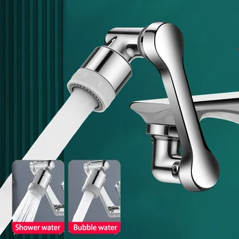 Prolunga per rubinetto in acciaio inox 1080 ° Ugello per rubinetto girevole Spruzzatore per rubinetto Miscelatore universale per bagno Aeratore 2 modalità di spruzzo 1