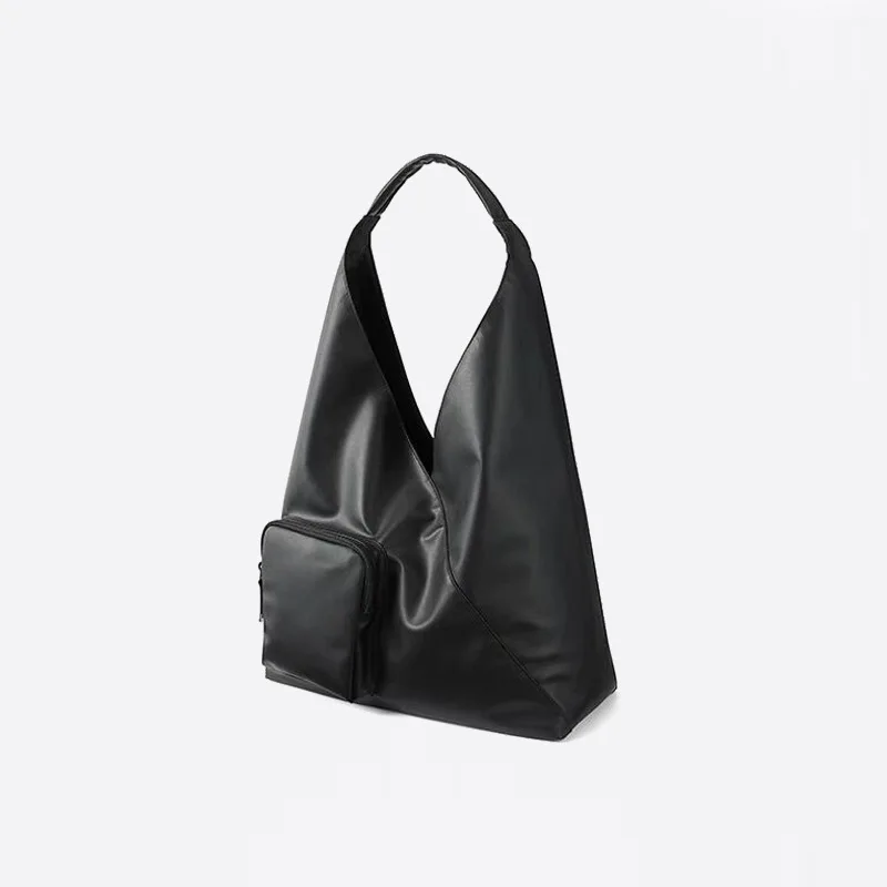 

Women's Large Capacity 2023 New Arrival Fashionable Lazy Style Soft Leather Single-Shoulder Triangle Bag Portable Underarm Bag