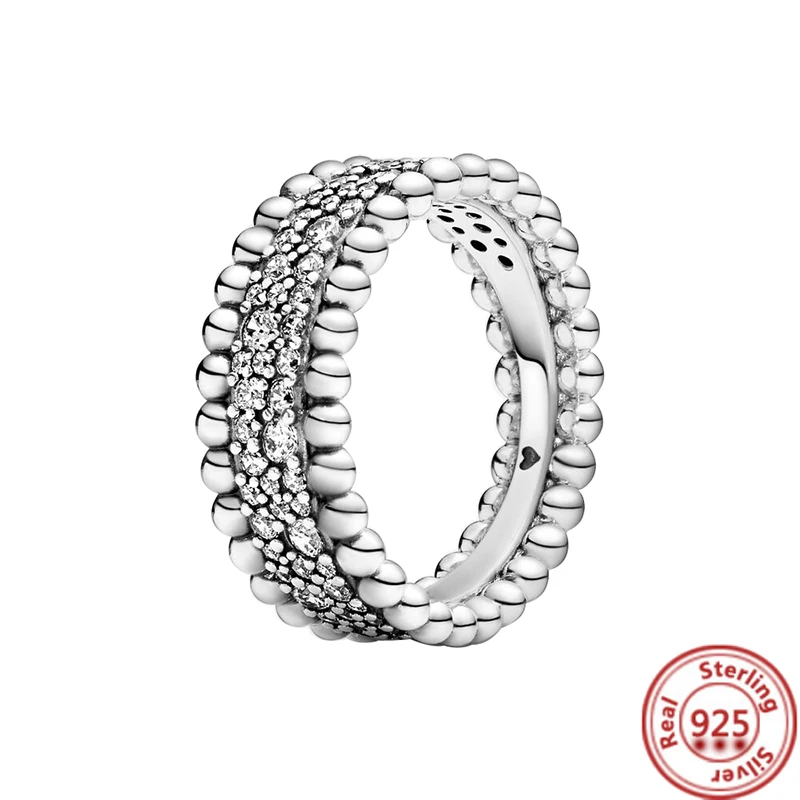 thumbnail image 1 of Authentique 100% 925 argent Sterling couronne coeur fleur aile clair Zircon scintillant CZ Pantaro anneaux pour femmes bijoux anniversaire, 1 of 5