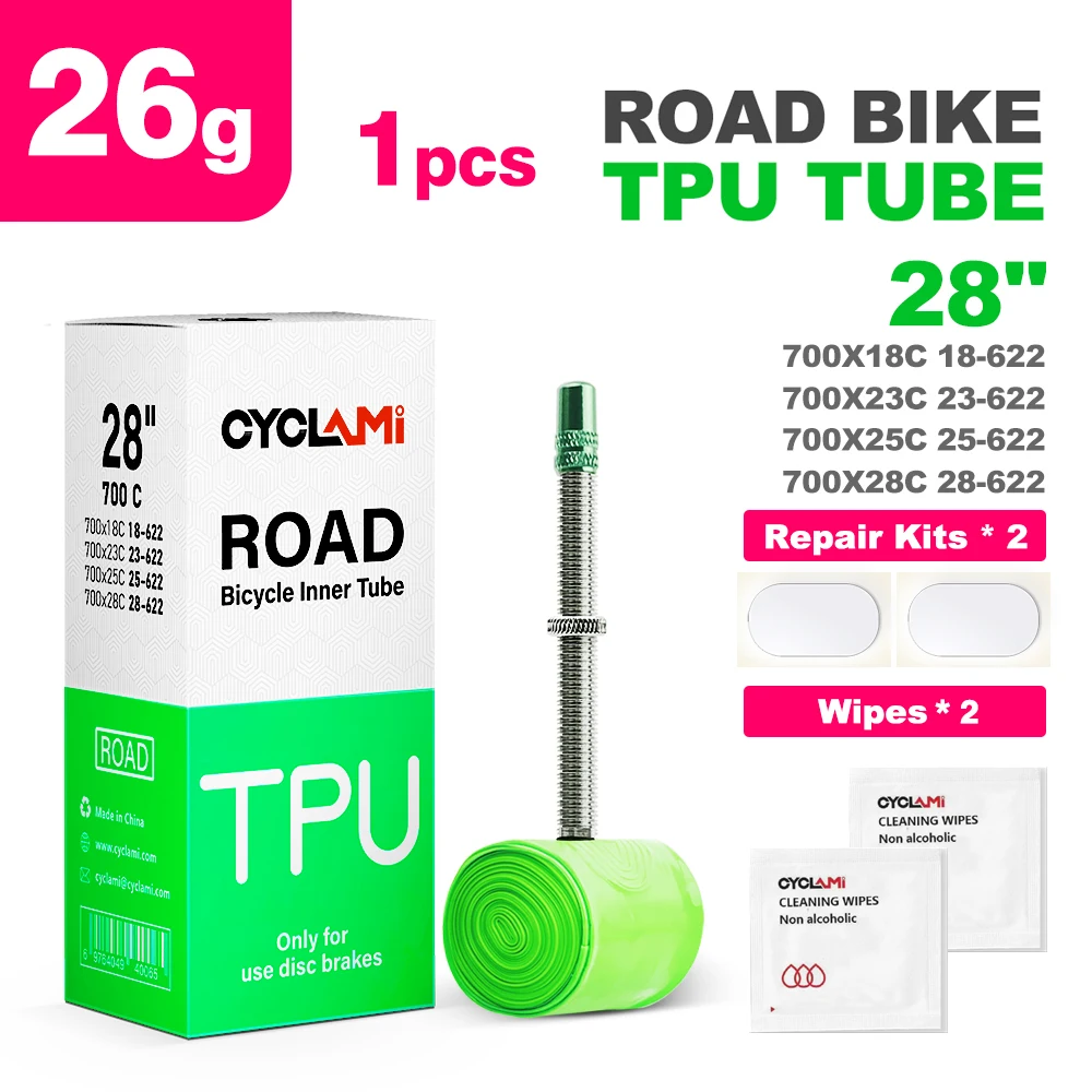CYCLAMI Ultralight TPU Road Bike Inner Tube with French Valve - Super Light and Durable