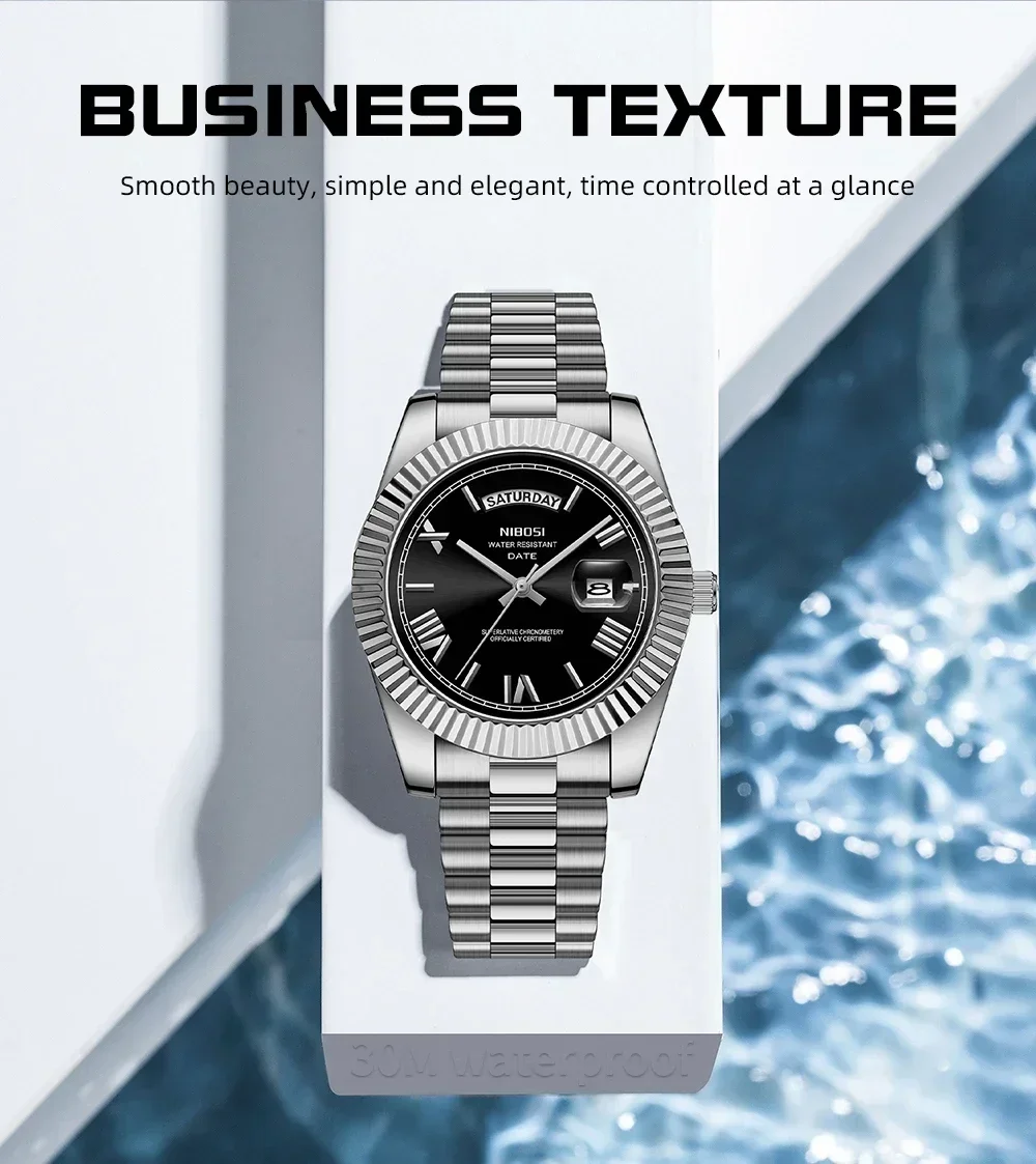 NIBOSI Luxury Men Quartz Watch Waterproof Date Luminous Wristwatch Sports Stainless Steel Men's Watches Male Clock Reloj Hombre - Image 4