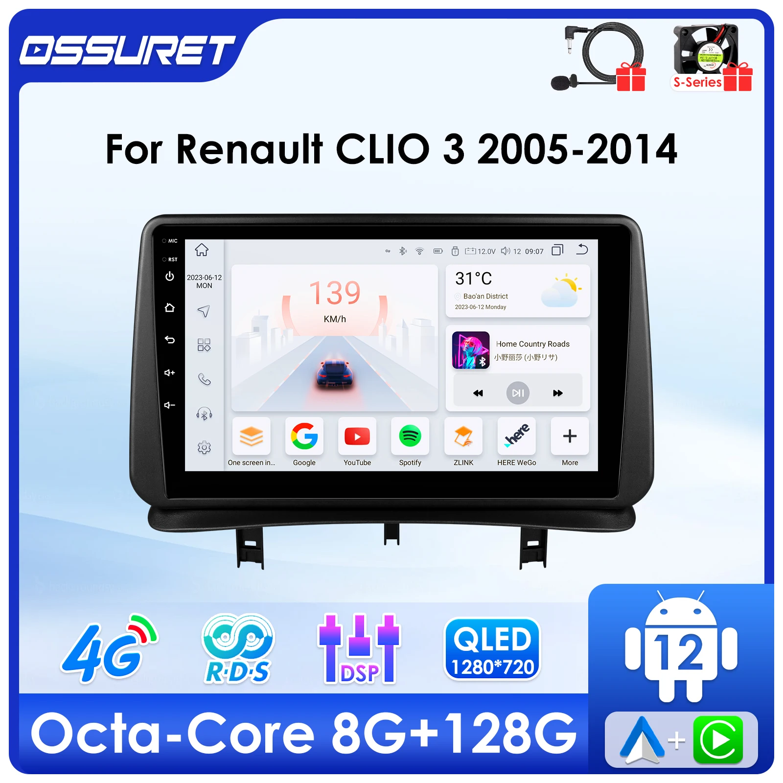 

2din 7862 Android Авторадио для Renault Clio 3 2004-2014 мультимедийный видеоплеер 4G WIFI Carplay GPS navi Стерео Аудио экран FM