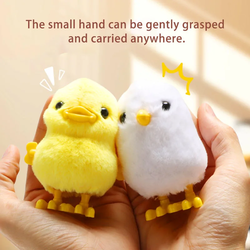 2pcs wind-up jumping chicken and duck toys, simulated plush chicken and duck walking simulation, Halloween and Christmas gifts 3