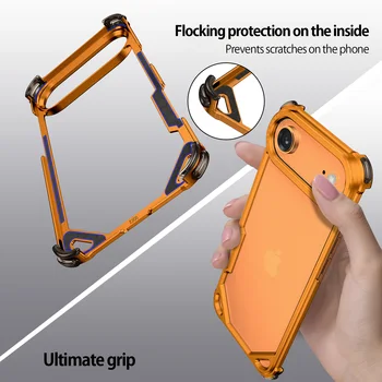 Frameless Case for iPhone 17 Air – Ultra-Thin Aluminum Metal Phone Cover with MagSafe Support, Shockproof Drop Protection, Minimalist Lightweight Protective Shell for iPhone 17 Air