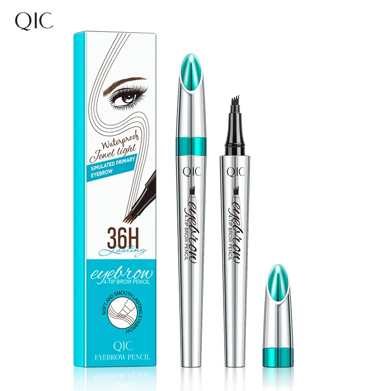 Four-Jaw Ultra-Fine Liquid Eyebrow Pencil 3D Waterproof Tip Tattoo Cosmetic Long Lasting Natural Dark Brown Liquid Eye Brow Pen 5