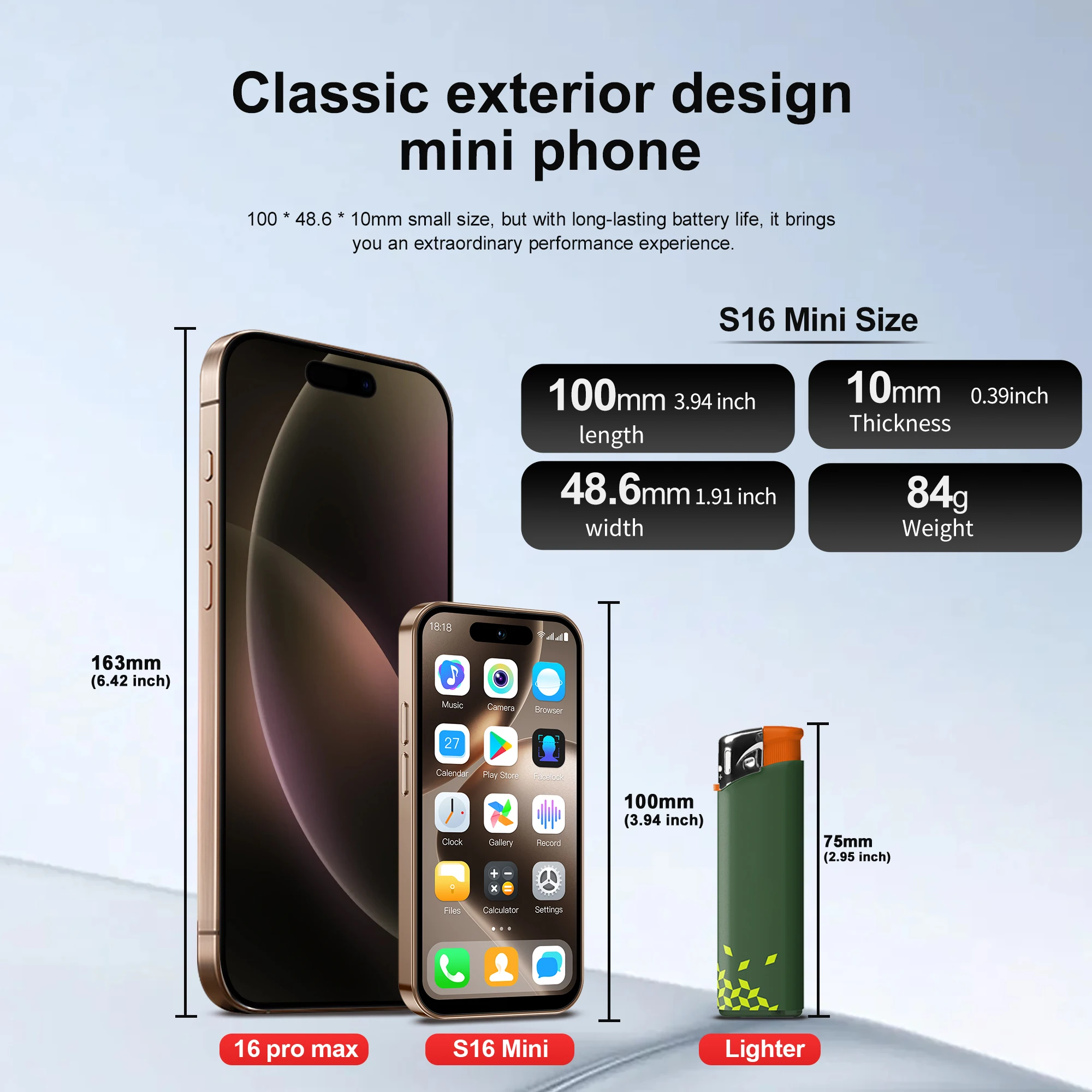 SERVO S16 MINI Android Smartphone 3G WCDMA/4G LTE Play Store WhatsAPP WiFi Hotspot Dual SIM Standby 4.0" Display Small Cellphone