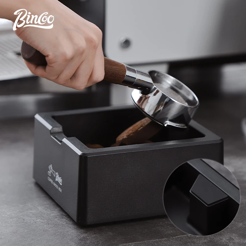 Premium ABS Coffee Knock Box with Square Anti-Slip Design and Silicone Base