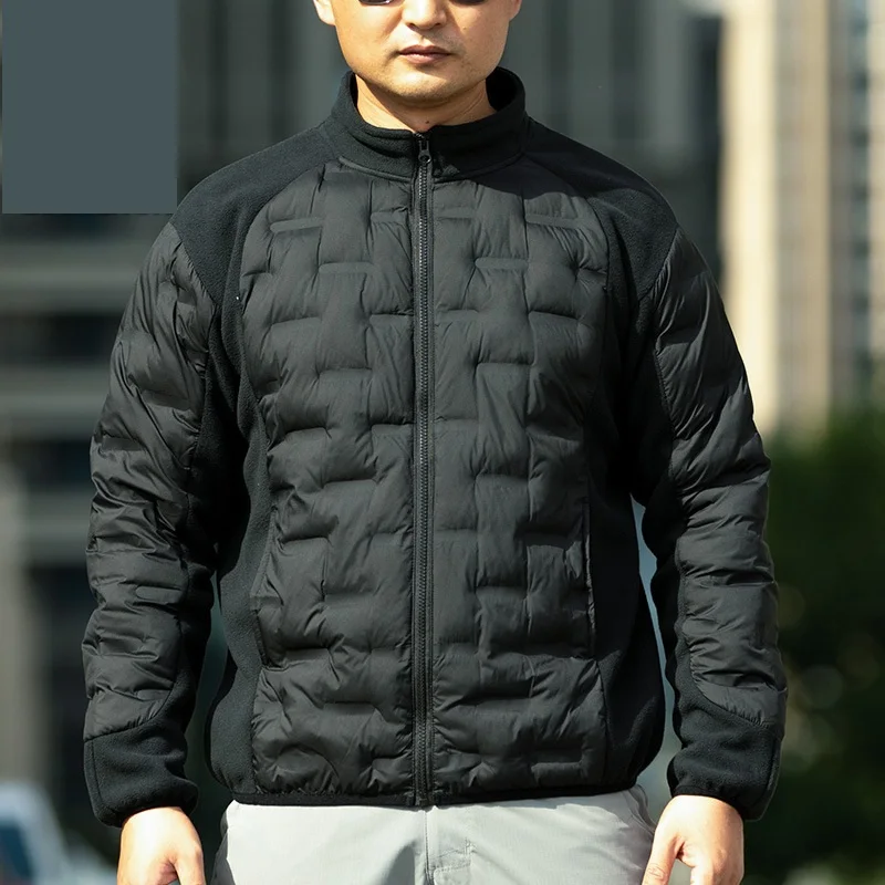 Waterdichte softshell lichtgewicht jas met volledige rits, outdoor ski militaire fleece jassen met meerdere zakken voor mannen, Zwart, S
