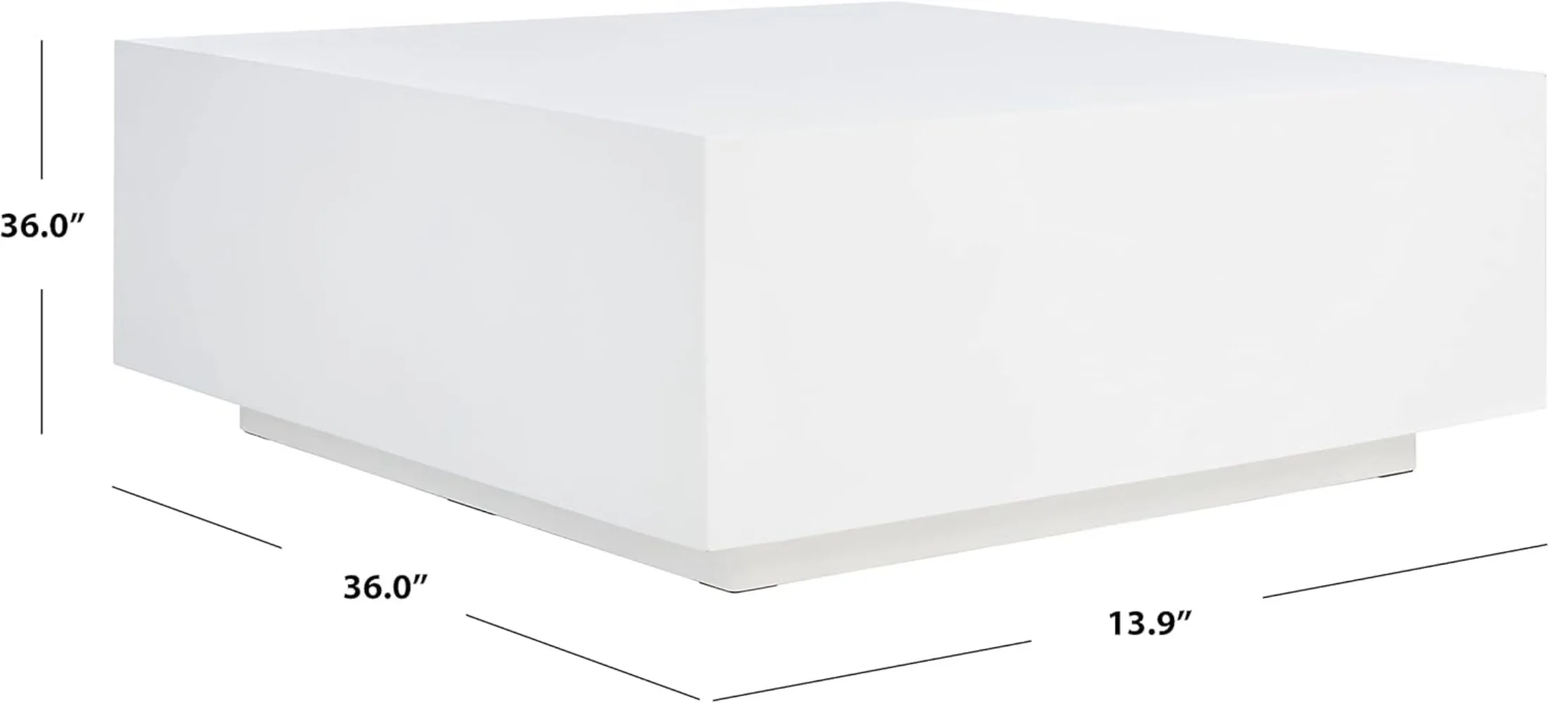 Home Collection Contemporary Modern White Square Coffee Table (Fully Assembled)，Suitable for living room, bedroom 5