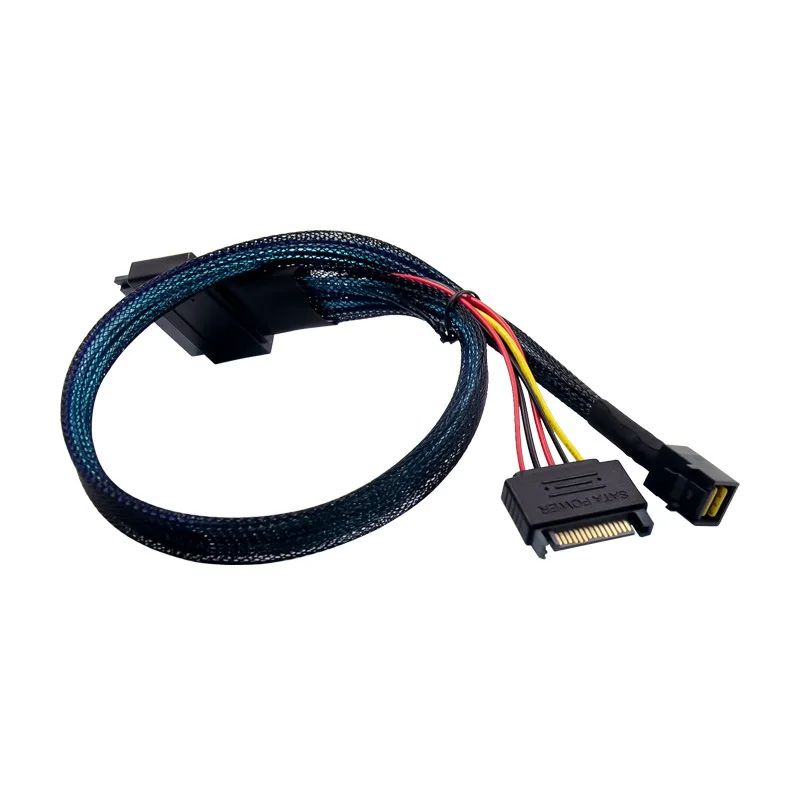 U.2 인터페이스용 미니 SAS 고속 구리 코어 브레이드 차폐 데이터 케이블 SFF-8643SFF-8639
