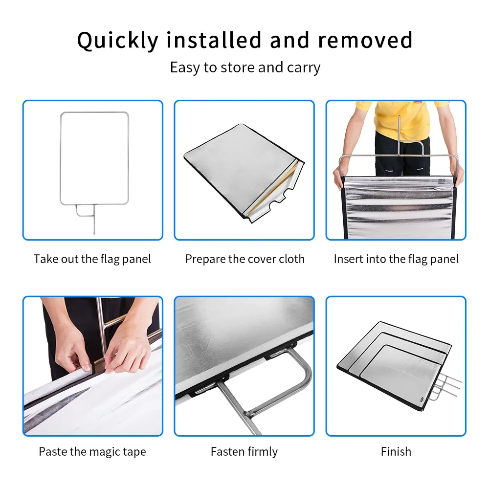 75X90Cm Film Studio Flag Plate Frame Stainless Steel Flag With 4 Colors Cloth Reflector Diffuser For Fotografia Tripod photography lighting kit reflector diffuser