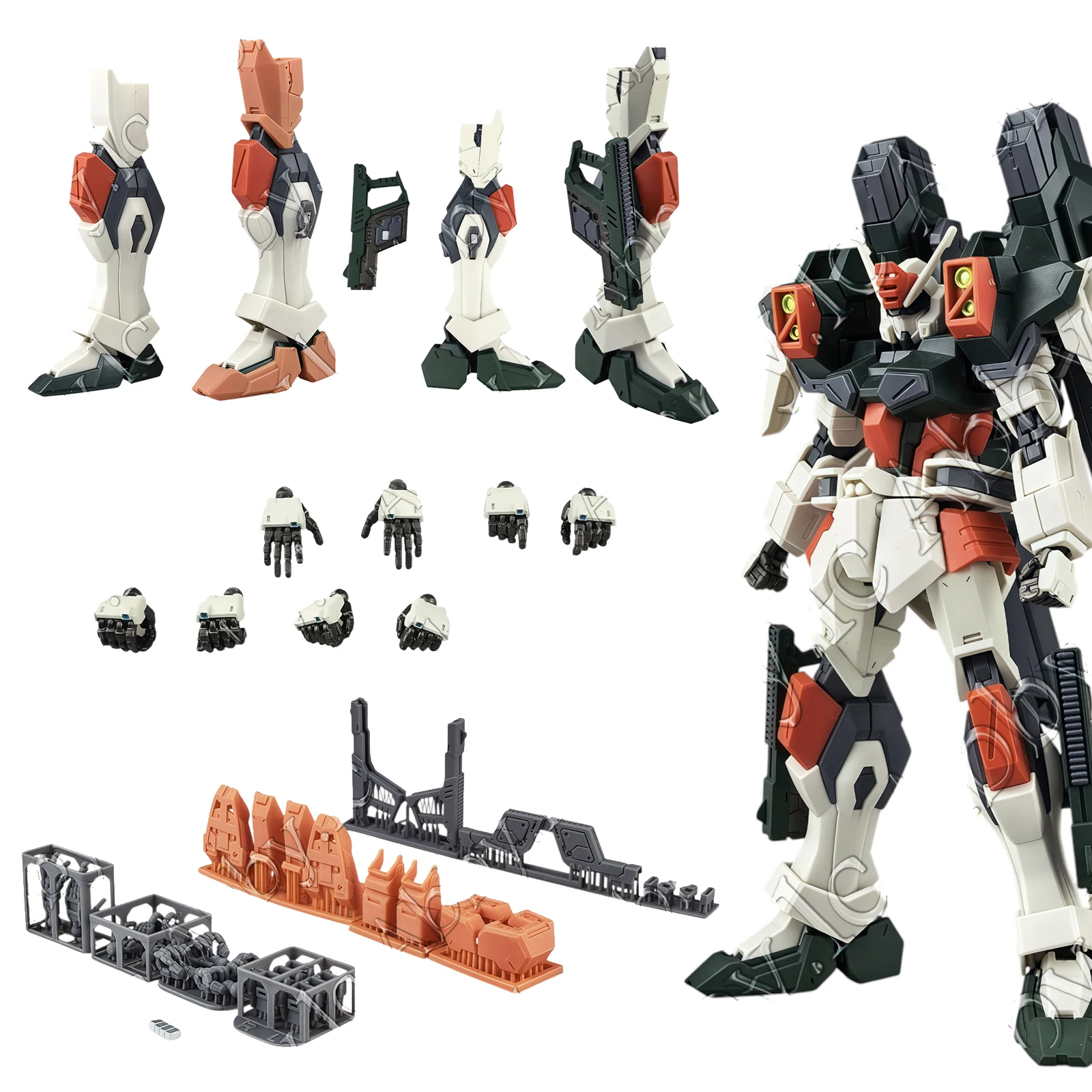 HG 1/144 라이트닝 버스터 아누비스 EX-045 레진 허벅지 발바닥 높이 조절..