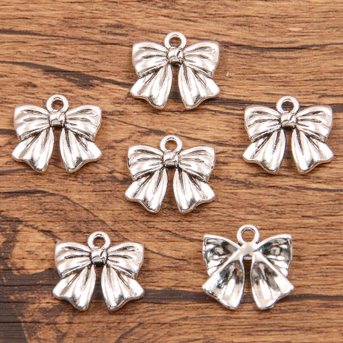 Metal Alloy Bow Charms 20Pcs 3 Style for Jewelry Making DIY
