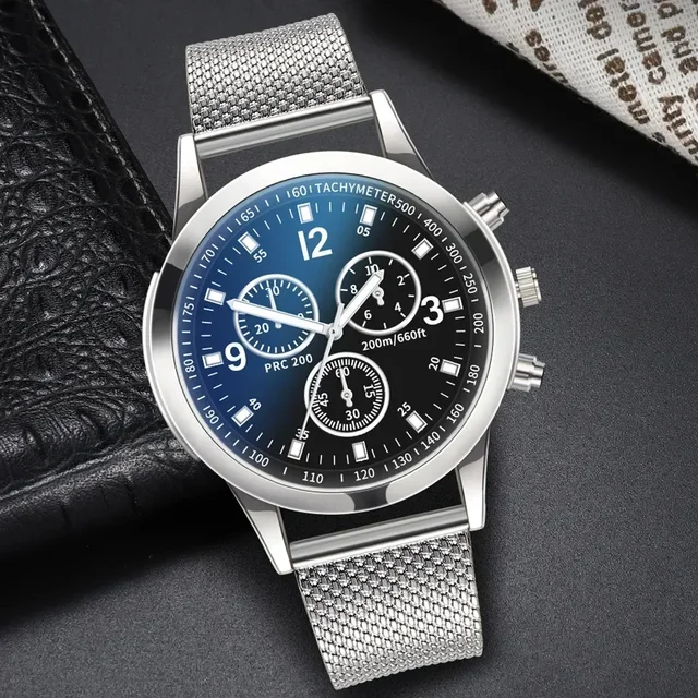 Casual Stainless Steel Mesh Belt Watches for Men - Image 2