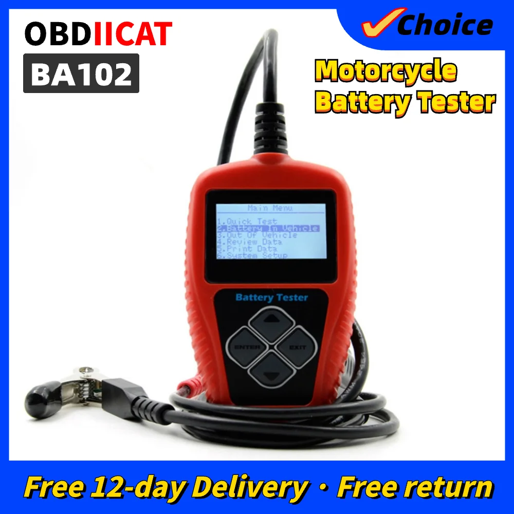 

Анализатор батареи OBDIICAT QUICKLYNKS BA102 12 В, тестер для определения напрямую плохой батареи автомобиля, тестер батареи мотоцикла ba102