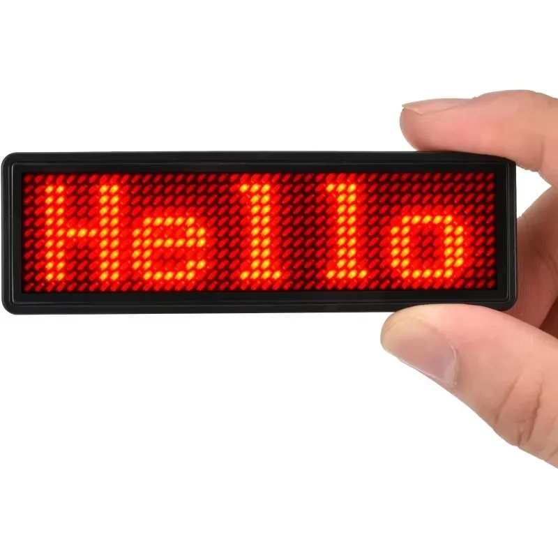Rechargeable Bluetooth digital LED badge DIY programmable scrolling message board mini LED display name tag