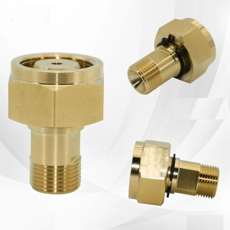 Sturdy Brass Acetylene Regulator Adapter CGA 520 B Tanks to CGA 200 Connection Portable Accessory for Gas Cylinders