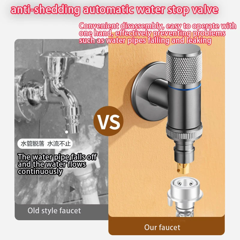Angle Valve Faucet Valve Triangle Valve Inlet Valve Washing Machine Faucet Water Stop Quick Opening Interface Bass Bathroom Accessories