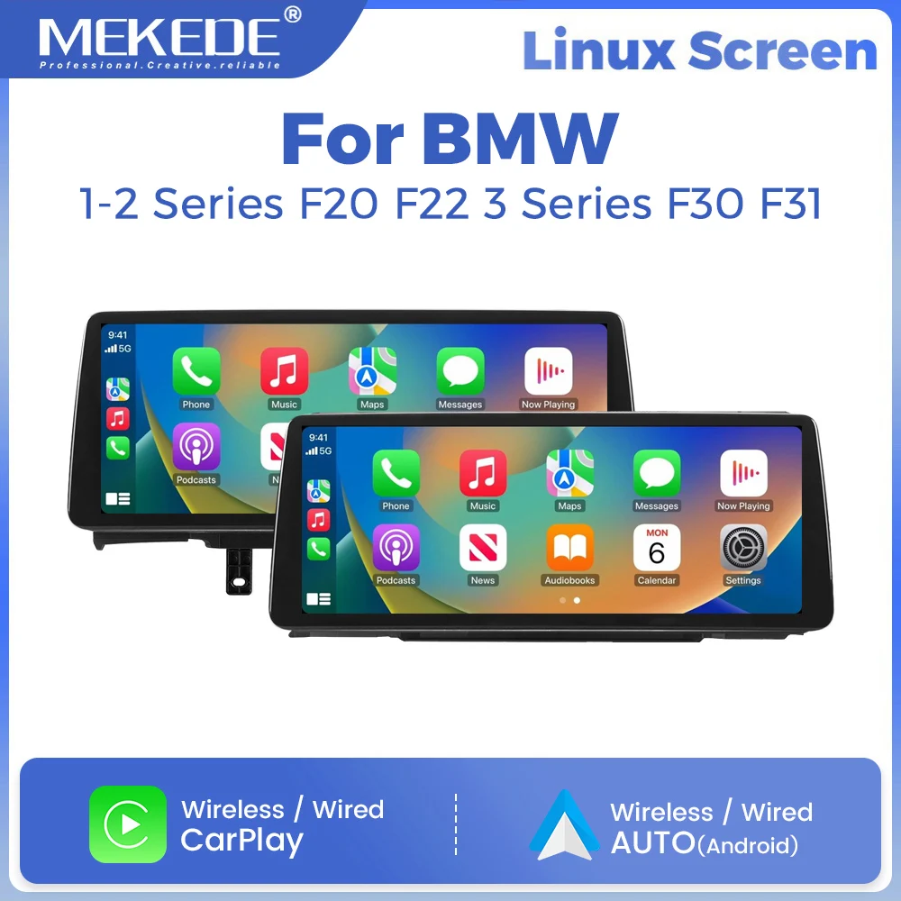 Radio para coche con sistema Linux MEKEDE de 10,25/12,3 pulgadas para BMW Serie 1, 2, 3, 4, F20, F21, F22, F30, F31, F32, F33, F34, F36, AirPlay, Autolink, CarPlay, Android, navegación GPS, reproductor multimedia, BT, SWC, autorradio, reproductor de vídeo, unidad principal, sistema estéreo inteligente ﻿ 1