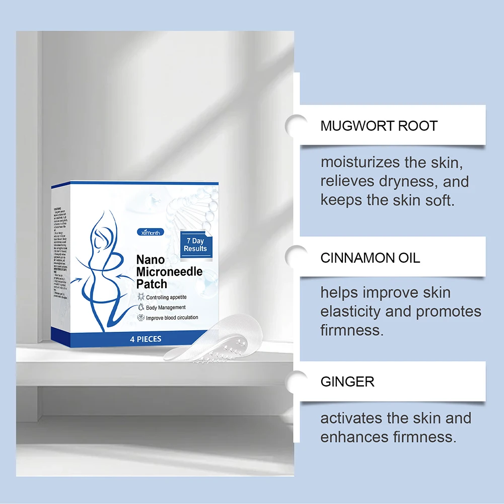 4PCS/Box SMGT-GLP-1 Nanos Patch Ultra-Thin Microneedles Painless Body Slimming Patch Firming Line Improvement For Body Care