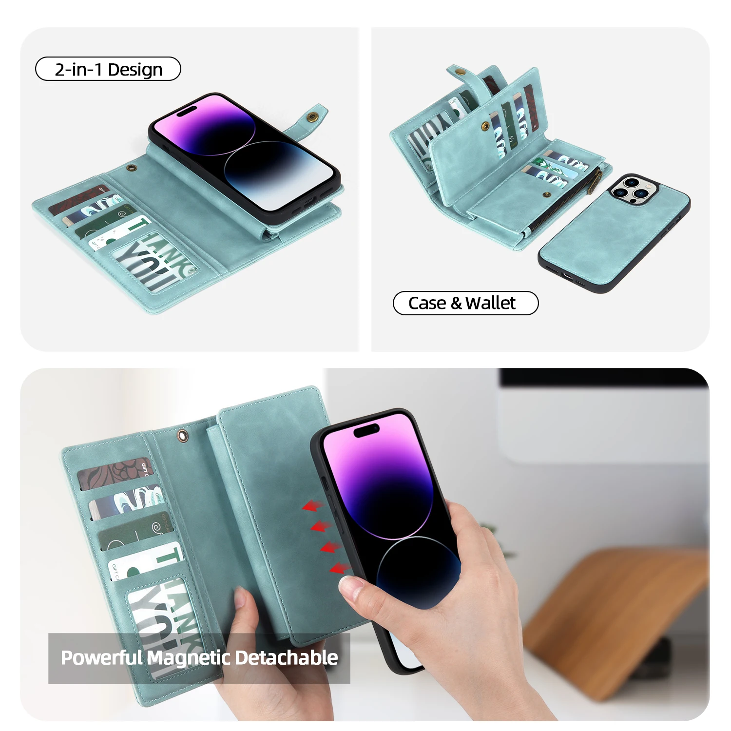 Elegant Flip Leather Case with Multifunctional Magnetic Wallet Cover