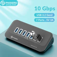 PHIXERO USB 3.2 Docking Station Hub Type C 10Gbps Splitter Switch Dock Multi Port Socket USB-A Gen2 for Surface Mac Laptop 3.0 1
