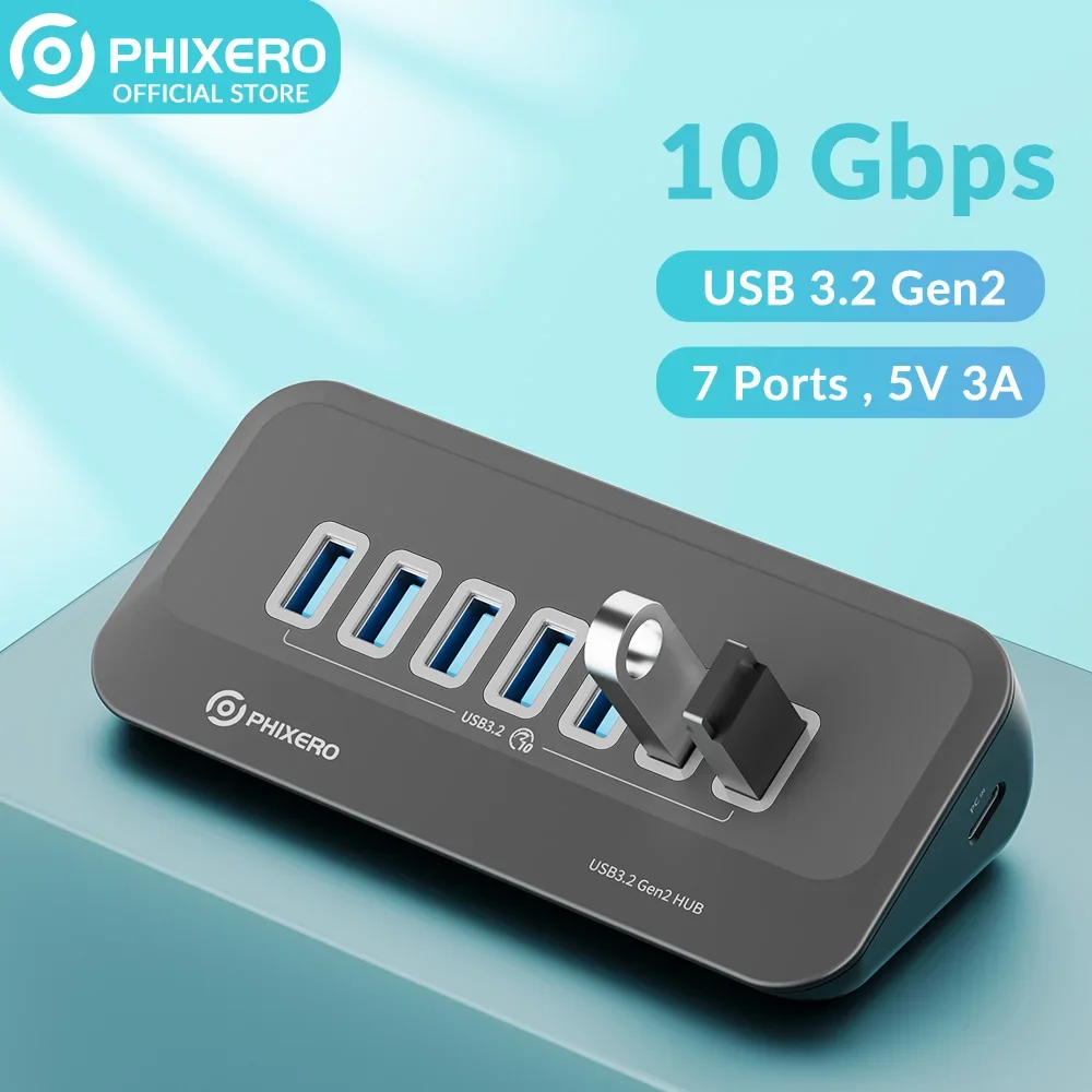 Phixero-usb 3.2 Docking Station Hub tipo c 10gbps Splitter Switch Dock Multi Port Socket Usb-a Gen2 para Surface Mac Laptop 3.0
