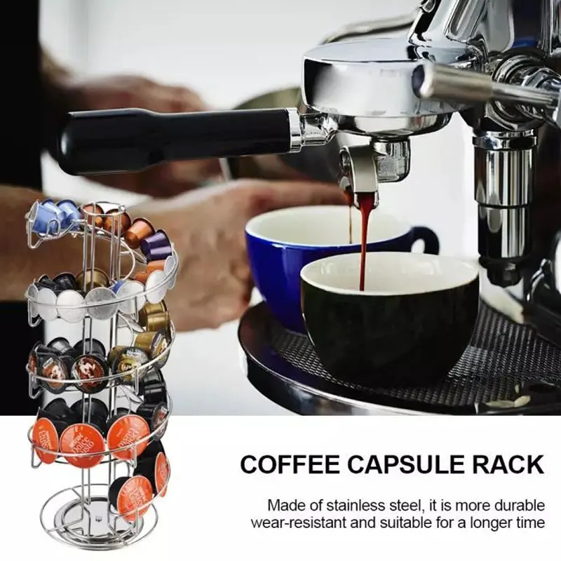 Spiral Metal Coffee Capsule Holder for Dolce Gusto, Large  Capacity,Rotating,Kitchen Bar, Coffee Pods Display Stand - AliExpress