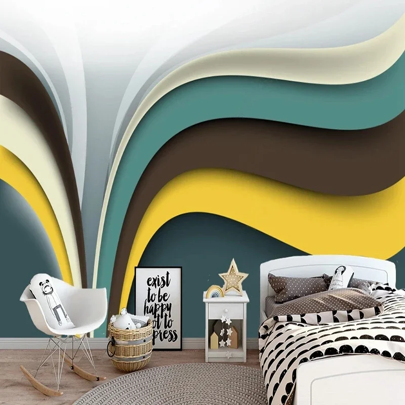 

Personalized Modern Wallpaper For Bedroom Living Room Decoration Background 3D Stereo Geometric Color Contrast Abstract Murals