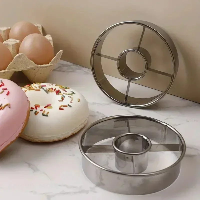 Silver Gold Stainless Steel Donut Mold Doughnut Desserts Bread Cutter Maker Cake Decorating Tools Kitchen Home Baking Supplies