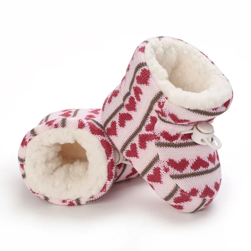 0-1Y Cute Baby Shoes Infant First Walkers Winter Snow Boots for Boys Girls Warm Thickened Soft-Soled Boots for Newborn Toddlers