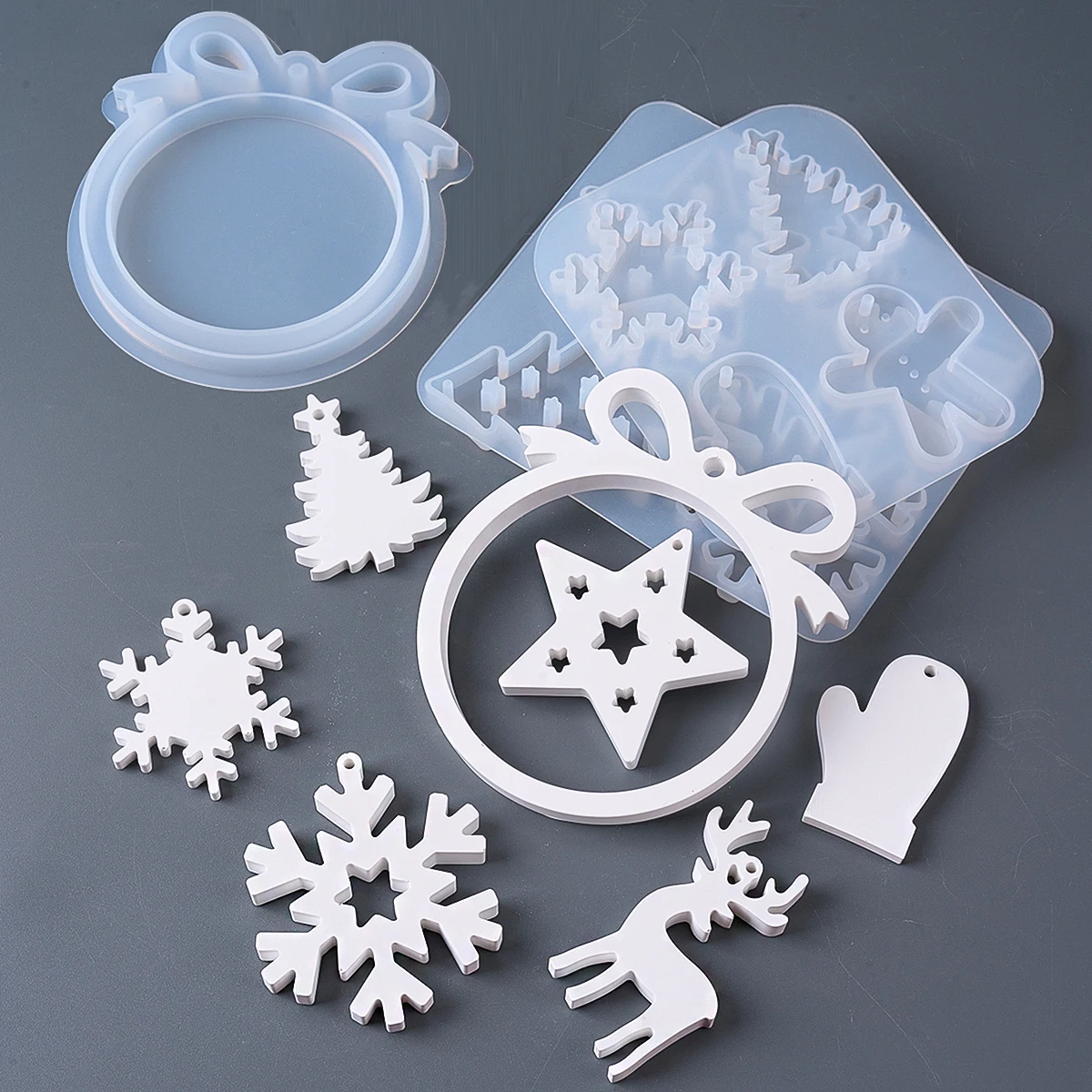 Weihnachten Serie Anhänger Silikon Form DIY Weihnachtsbaum Elch Schnee Handschuh Gussformen Gips Harz Schmuck Handwerk Herstellung Kit – Detail 6