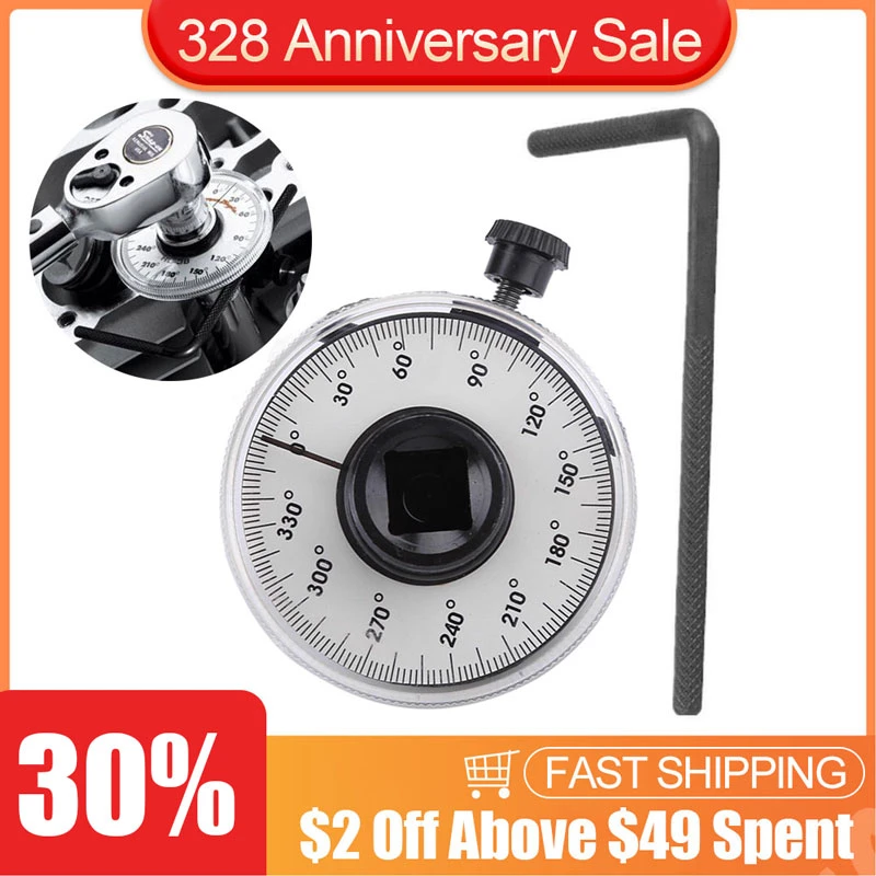 360° 1/2" Drive Torque Angle Gauge Meter Angle Rotation Measurer Torque