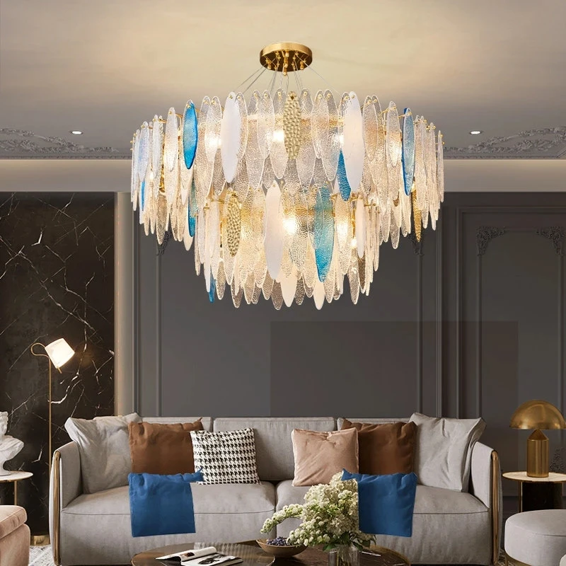 

Art Deco LED Postmodern Glass Iron Chandelier Lighting Lustre Suspension Luminaire Lampen For Dinning Room