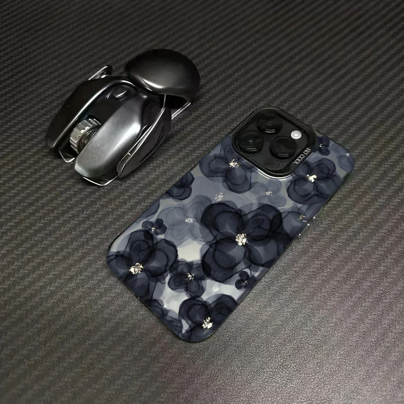 Fashionable Floral Silvery Hard Matte Phone Cover