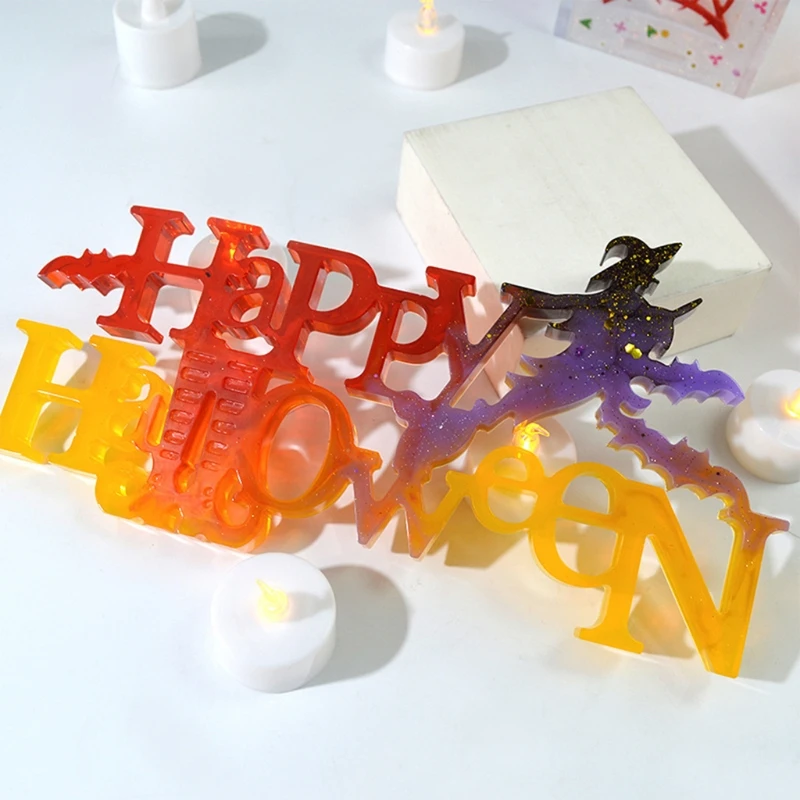 Happy Halloween Letter Silicone Mold is Suitable for Resin Epoxy Resin Diy Craft Jewelry Making Home Decoration