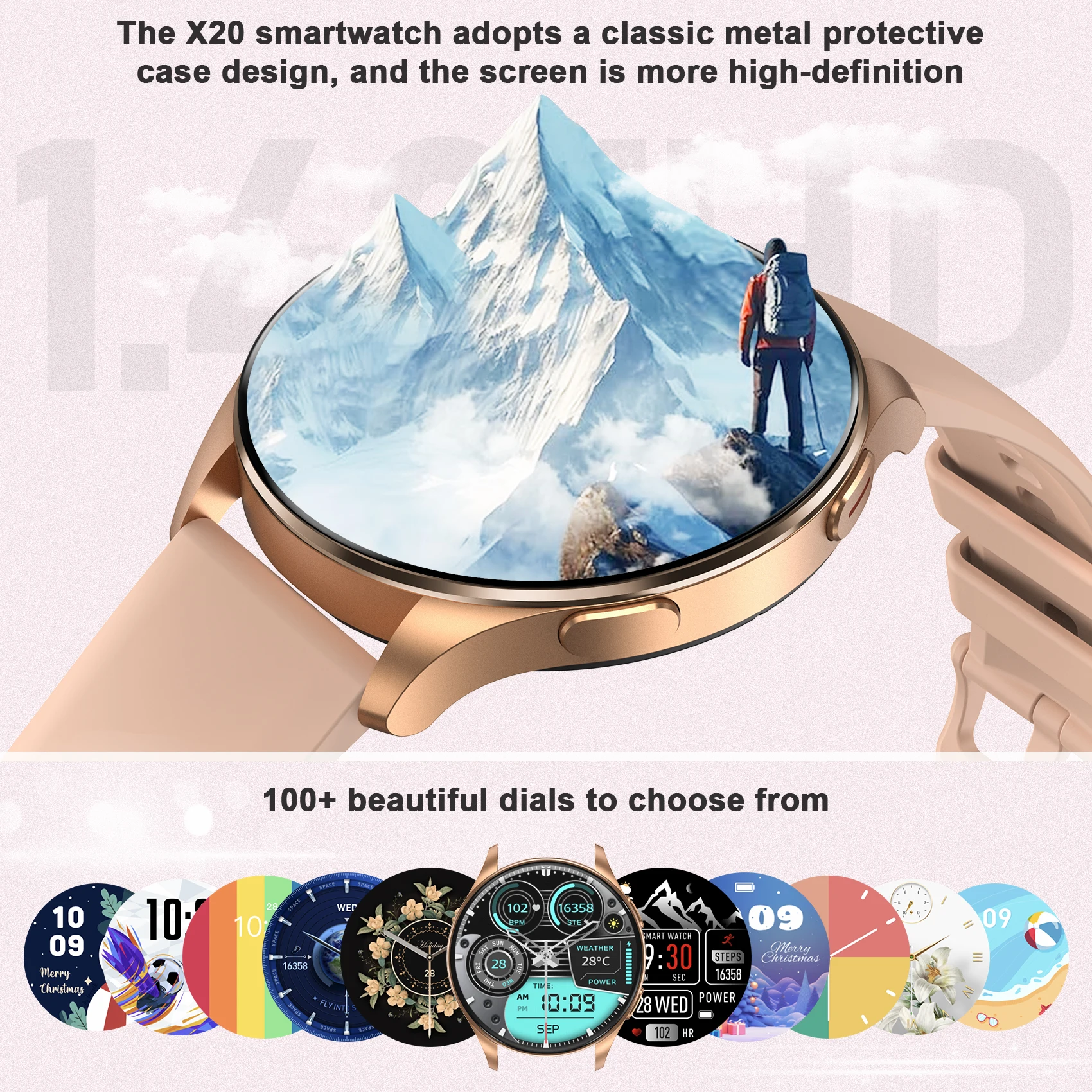 Blackview X20 Smart Watch Bluetooth Call Fitness Tracking Man Woman Watches with 100+ Sport Modes Waterproof Smartwatch