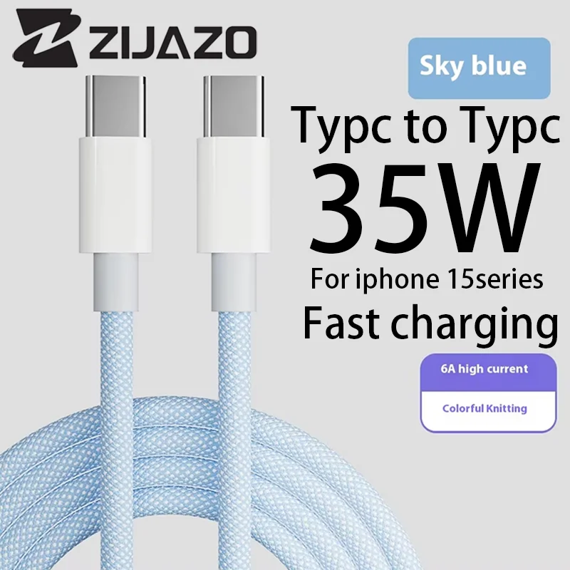 ZIJAZO 35W USB 케이블 카플레이 전용 아이폰 16 15 프로 맥스 플러스 USB to 타입-C 고속 충전 케이블 타입-C 데이터 라인