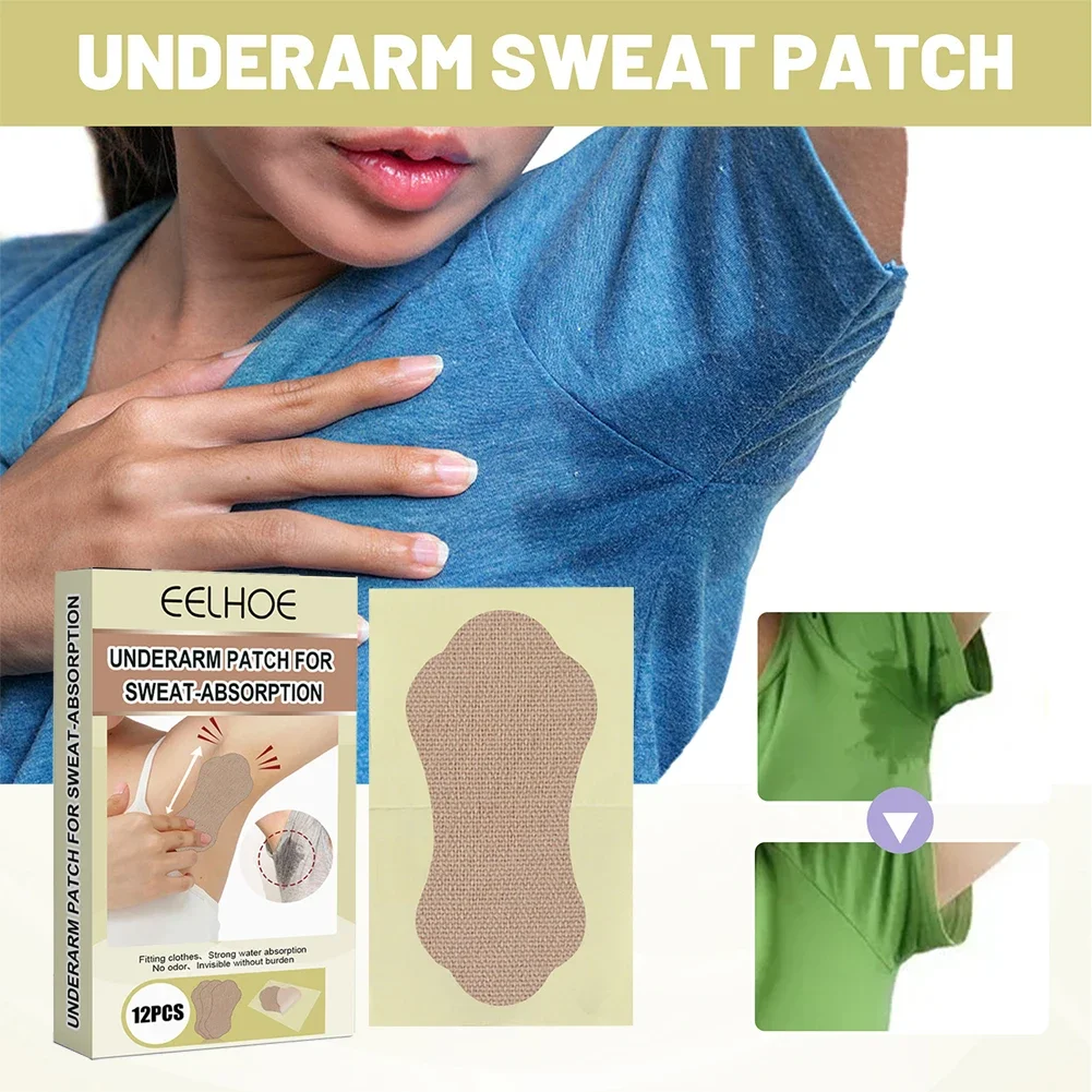 12pcs Sweat-absorbent Patch Absorbing Sweat Armpits Sweat Sticker for Men Women Anti Perspiration Foot Sticker Patch