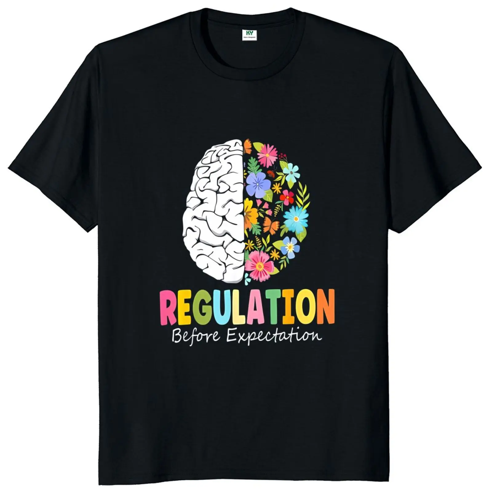

Regulation Before Expectation T Shirt Retro Autism Special Education Teacher Gift Tops 100% Cotton Unisex Casual T-shirt EU Size