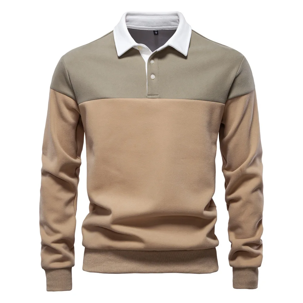 Spring Long Sleeve Polo Collar Sweatshirt Men's Casual Premium Top