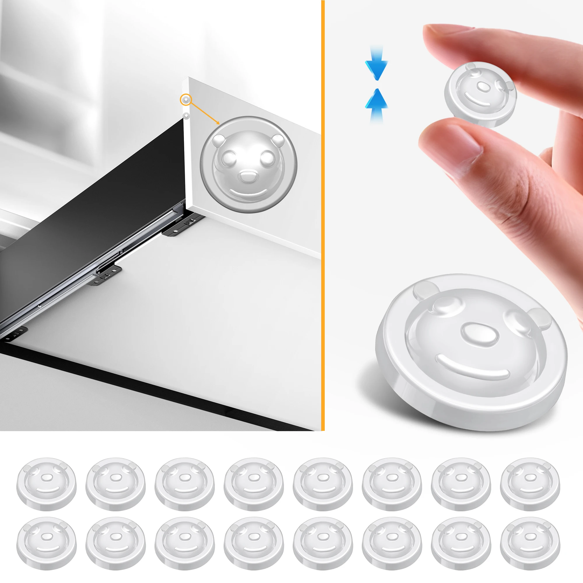50-100-150pcs Self Adhesive Door Stop Rubber Shock Absorber Cabinet Bumper Silicone Furniture Pad Buffer Protector