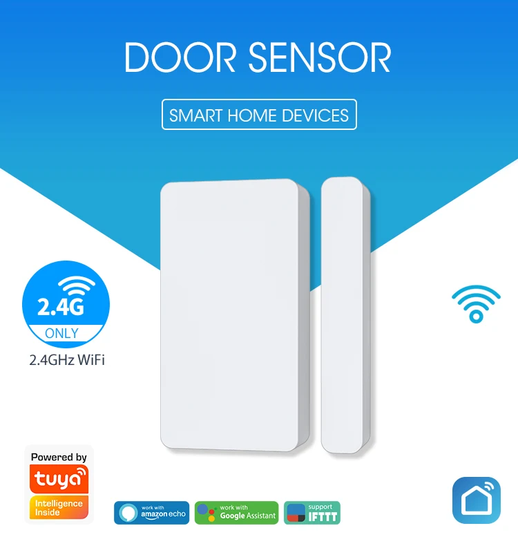 Tuya Smart Wifi Door Window Sensor Detector Alarm Smart life Compatible With Alexa Google Home keypad ring alarm