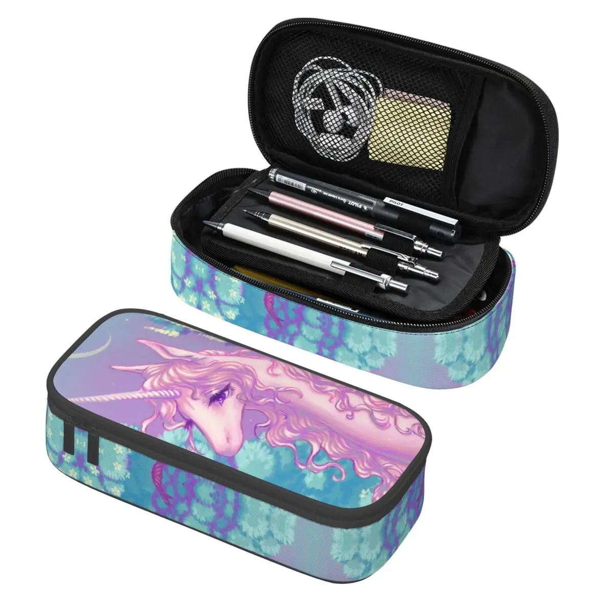 Korean The Last Unicorn Forest Pencil Cases for Boys Gilrs Large Storage Pen Box Bag School Accessories