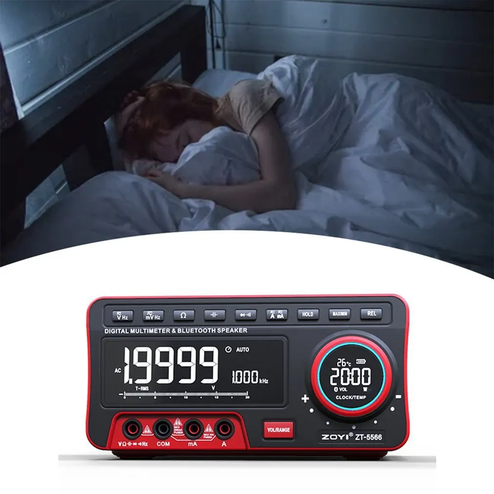 Zoyi Zt-5566 Desktop Voice Multimeter Professional Digital Bluetooth 19999 Conteggi True Rms Auto Range Dc/Ac Meter