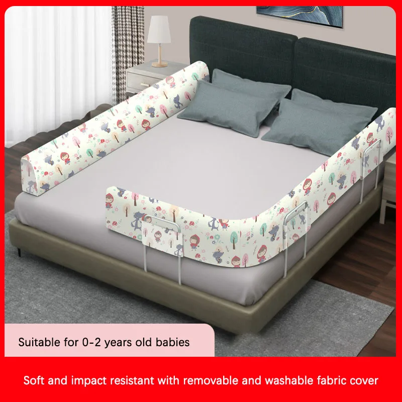 150cm Universal Baby Bed Frame Guardrails Barrier Deformable Steel Tube Bed Safety for Kids Fence Baby Protect Rail 59inch