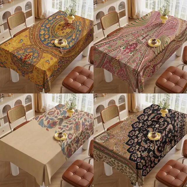 Nappe à motif exotique, pour Restaurant, cuisine, salon, décoration de la maison, décoration de fête rectangulaire 1