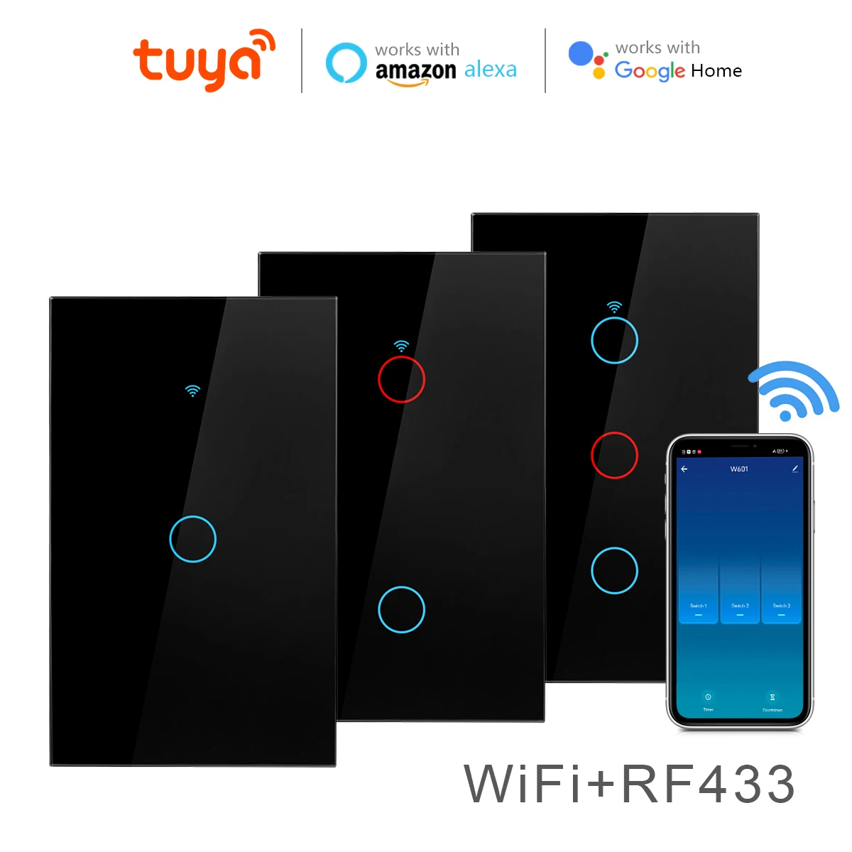 Умный переключатель Tuya сенсорный датчик Wi-Fi настенные светильник ключатели 110