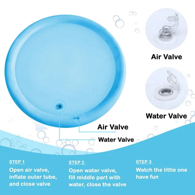 1pc 100cm Large Baby Playing Water Mat Dolphin Seal Pattern PVC Inflatable Round Play Mat Cushion Kids Gift 4